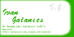 ivan galanics business card